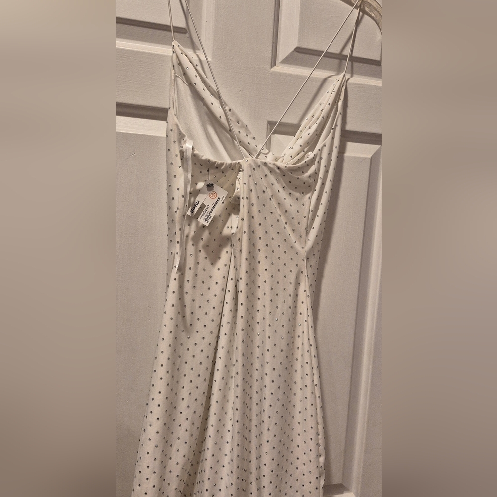 Windsor White Polka Dot Slip Dress